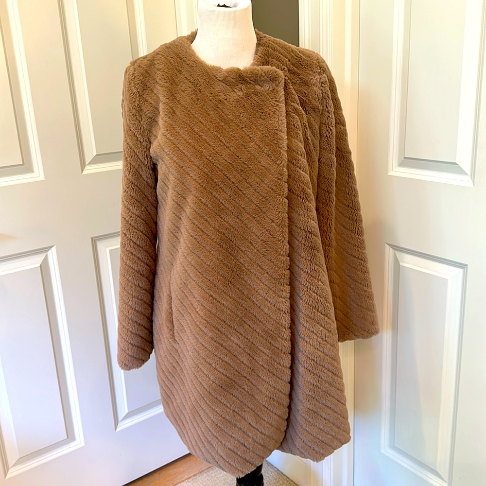 Faux fur midi coat